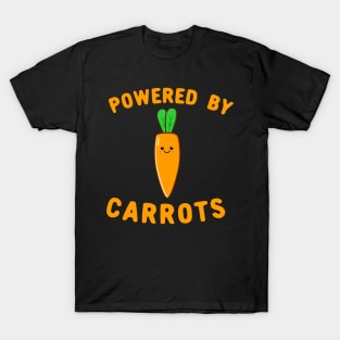 Powered By Carrots - Cute Kawaii Carrot Face T-Shirt